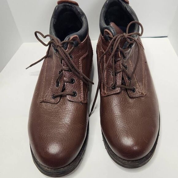 P.W. Minor Mens Chesnut Brown Leather Lace Up Ankle Work Boot Shoes Size 9.5